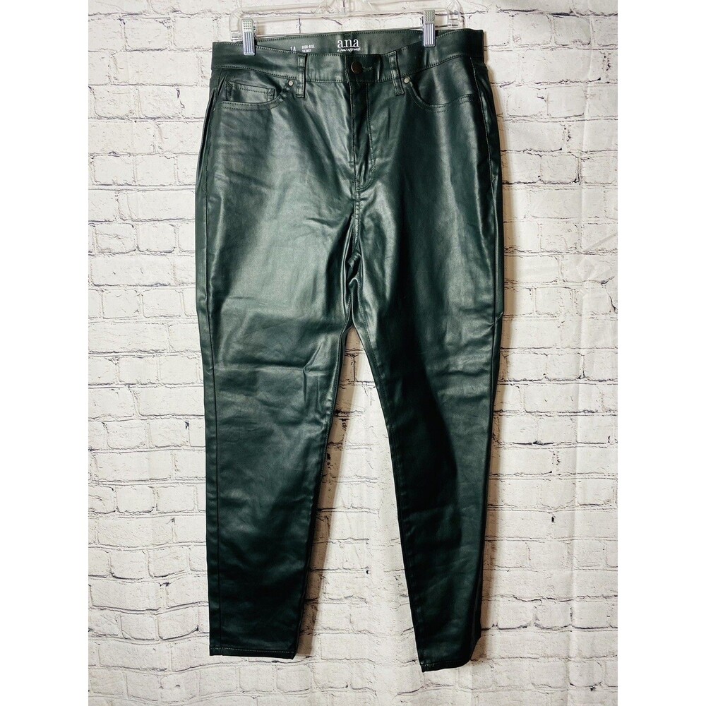 a.n.a Women’s Green High Rise Skinny Cotton Blend Pants Size‎ 14